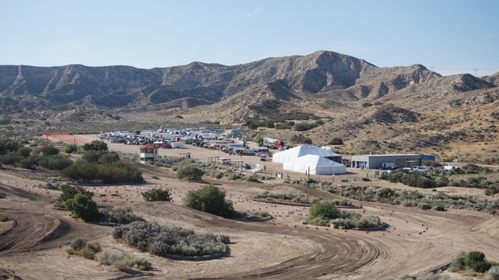 View of the 93 Baja teams set-up at the Quail Canyon Special Events Area.
